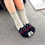 Cartoon Cat 5-Toe Socks