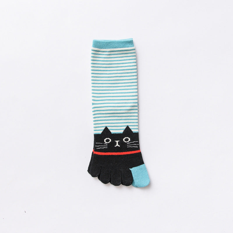 Cartoon Cat 5-Toe Socks