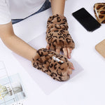 Leopard Print Warm Gloves