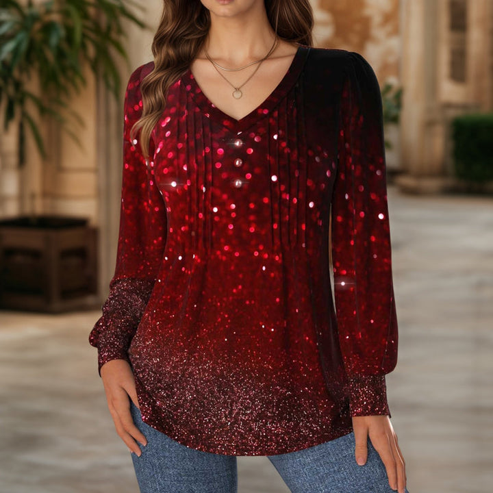 Casual Abstract Print Blouse