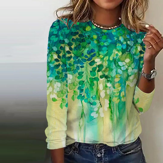 Casual Abstract Print Blouse