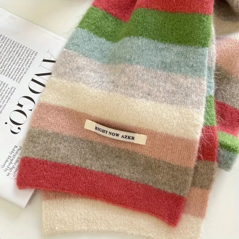 Colourful Striped Warm Scarf