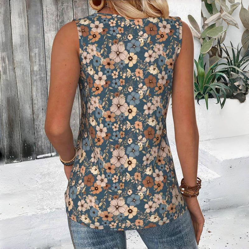 Vintage Floral Print Tank Top
