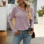 Casual Solid Colour Blouse