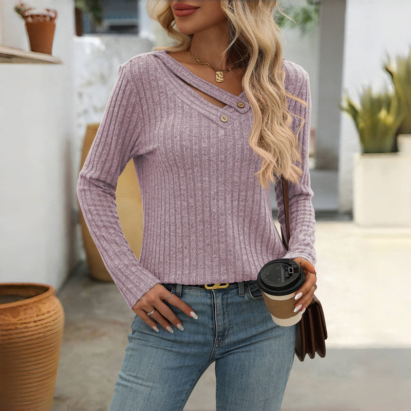 Casual Solid Colour Blouse