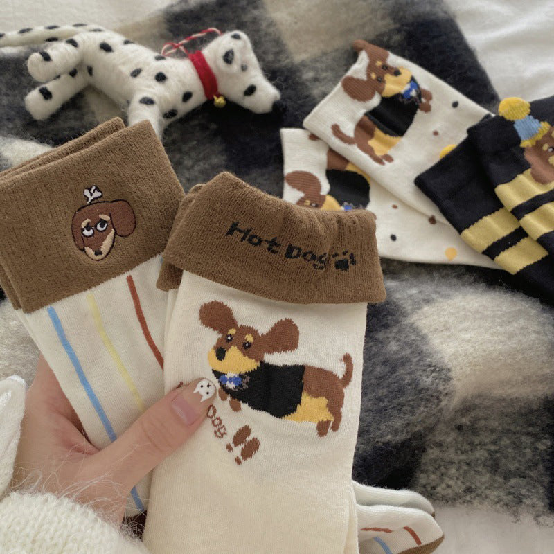 Cartoon Dog Casual Socks