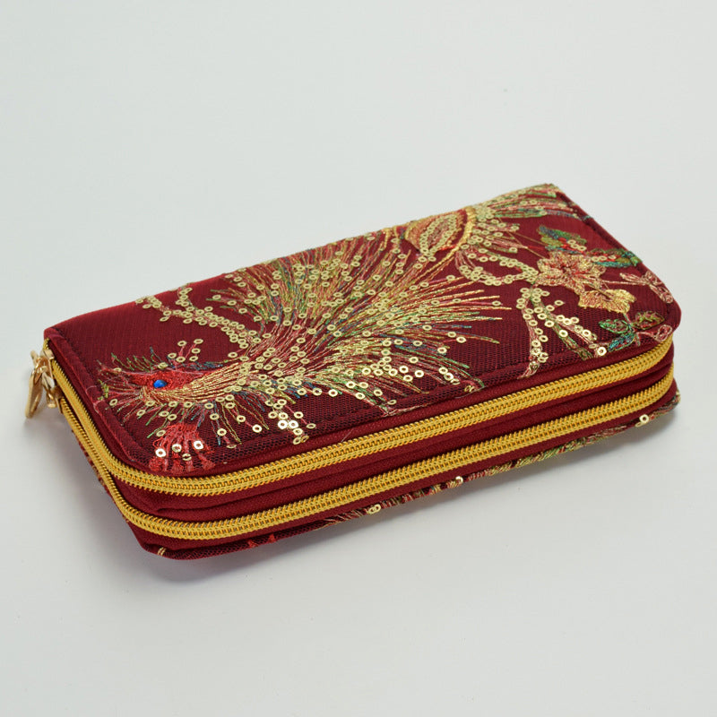 Ethnic Style Peacock Embroidered Bag