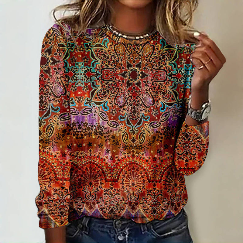 Vintage Ethnic Print T-Shirt