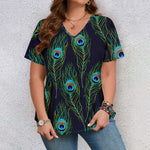 Peacock Feather Print T-Shirt