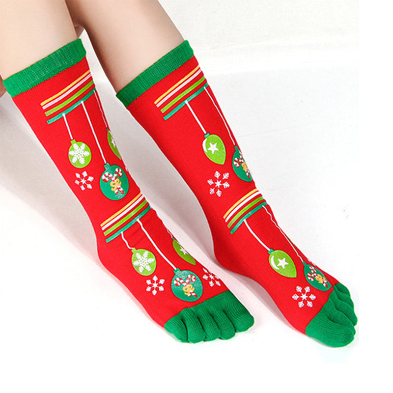 Five Toe Christmas Socks