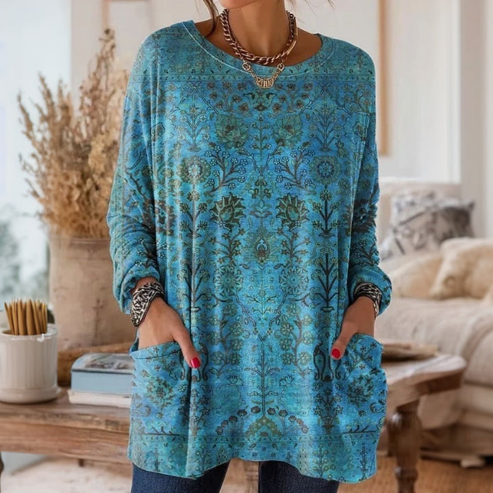 Vintage Leaf Print T-Shirt