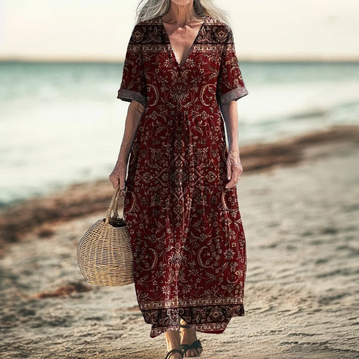 Vintage Floral Print Dress