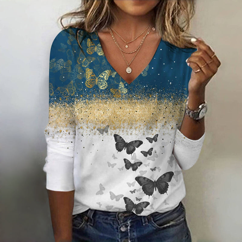 Vintage Butterfly Print T-Shirt