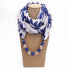 Vintage Beaded Printed Scarf