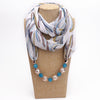 Vintage Beaded Printed Scarf