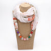 Vintage Beaded Printed Scarf