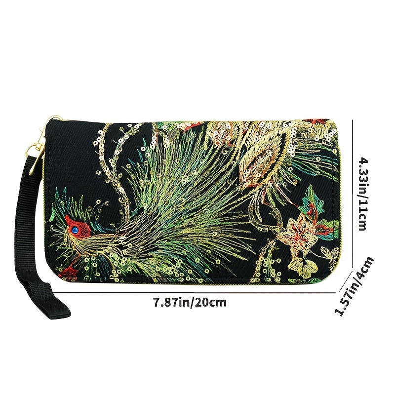 Ethnic Style Peacock Embroidered Bag