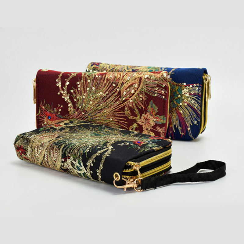 Ethnic Style Peacock Embroidered Bag