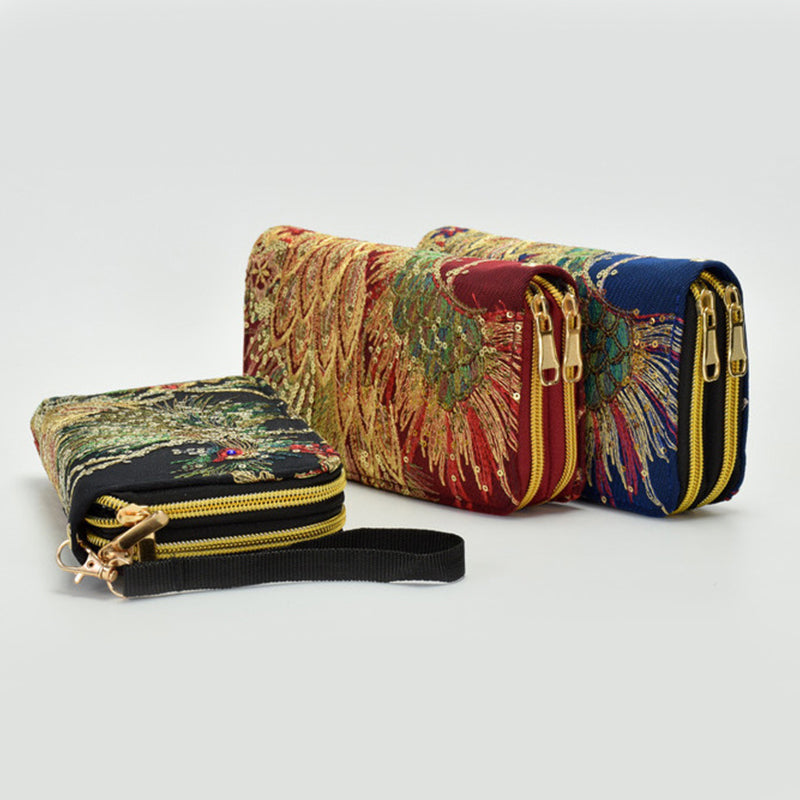 Ethnic Style Peacock Embroidered Bag