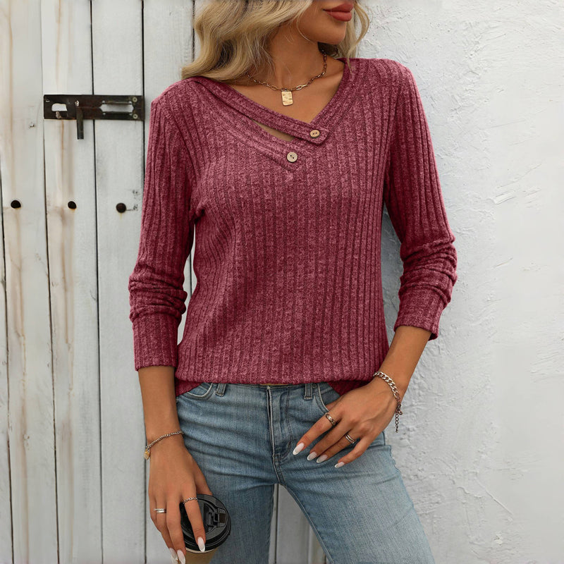 Casual Solid Colour Blouse