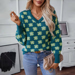 Casual Floral Knit Sweater