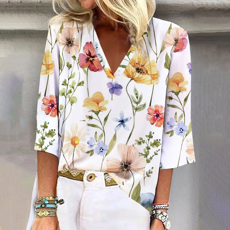 Elegant Floral Print Blouse