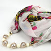 Vintage Beaded Printed Scarf