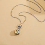 Vintage Sunflower Pendant Necklace