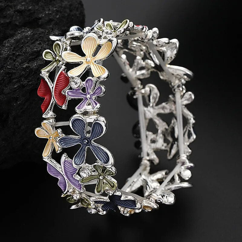 Colourful Butterfly Flower Bracelet