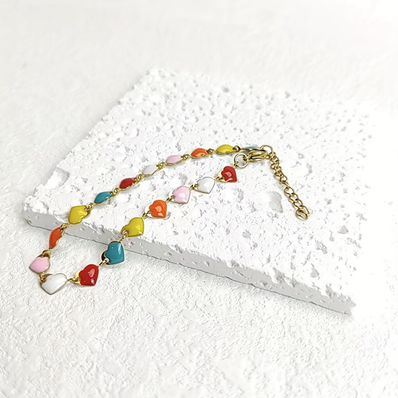 Bohemian Colourful Heart Bracelet