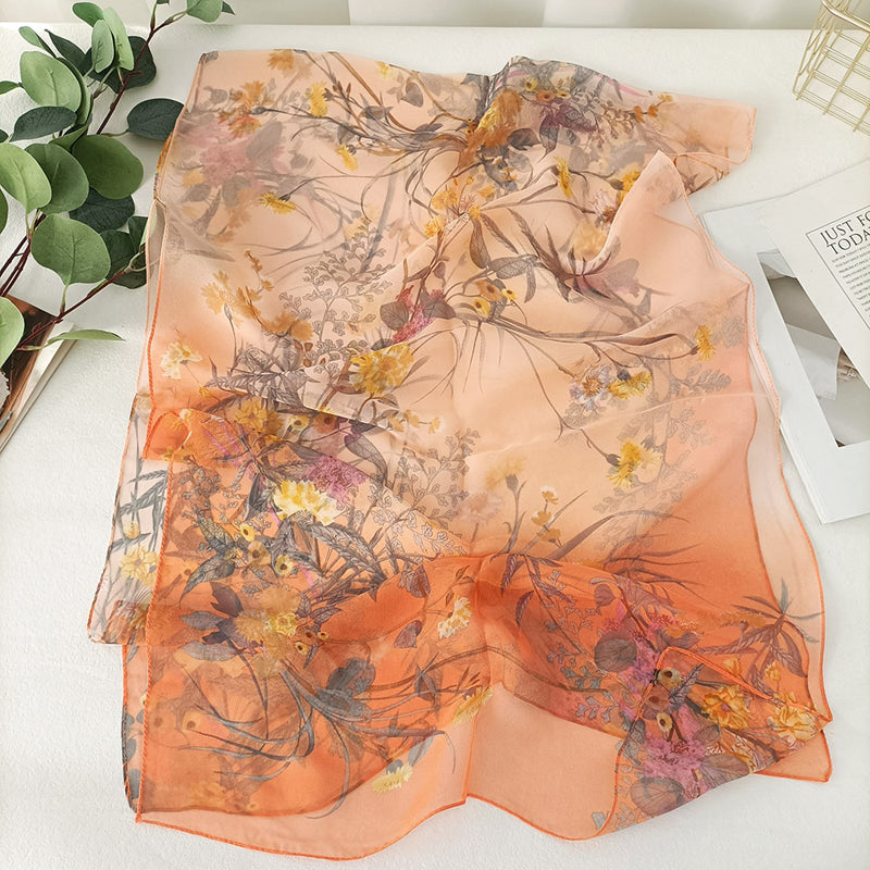 Vintage Floral Print Scarf