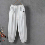 【Cotton and Linen】Solid Colour Casual Trousers