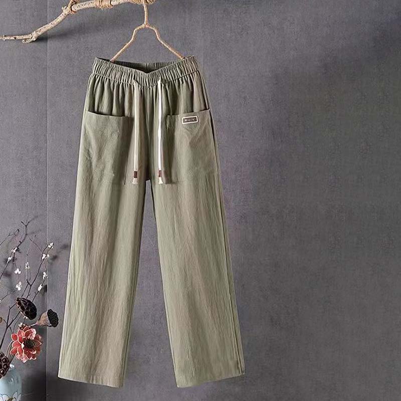 【Cotton and Linen】Solid Colour Casual Trousers