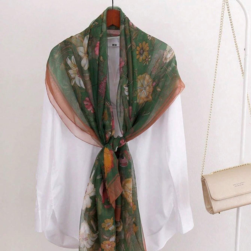 Vintage Floral Print Scarf