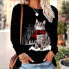 Casual Cat Print T-Shirt