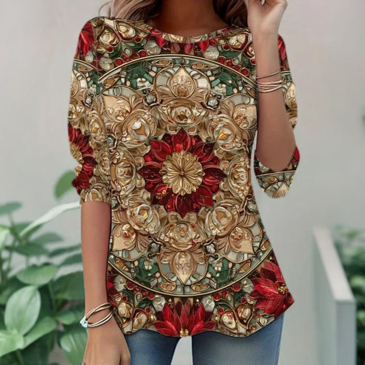 Vintage Leaf Print T-Shirt