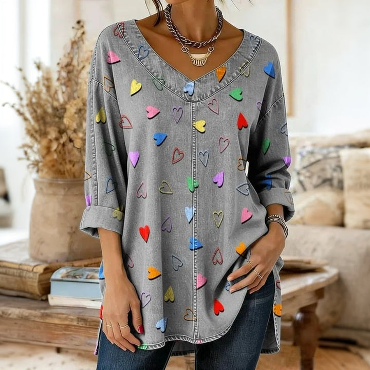 Vintage Leaf Print T-Shirt