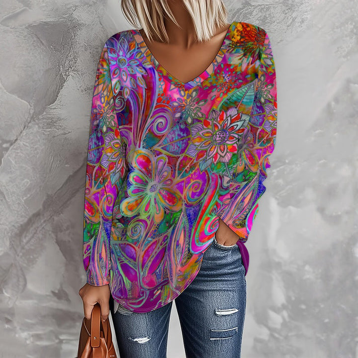 Leaf Print Casual Dress