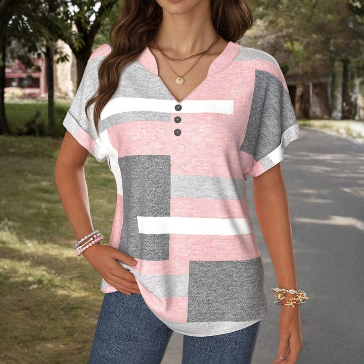 Casual Abstract Print Blouse
