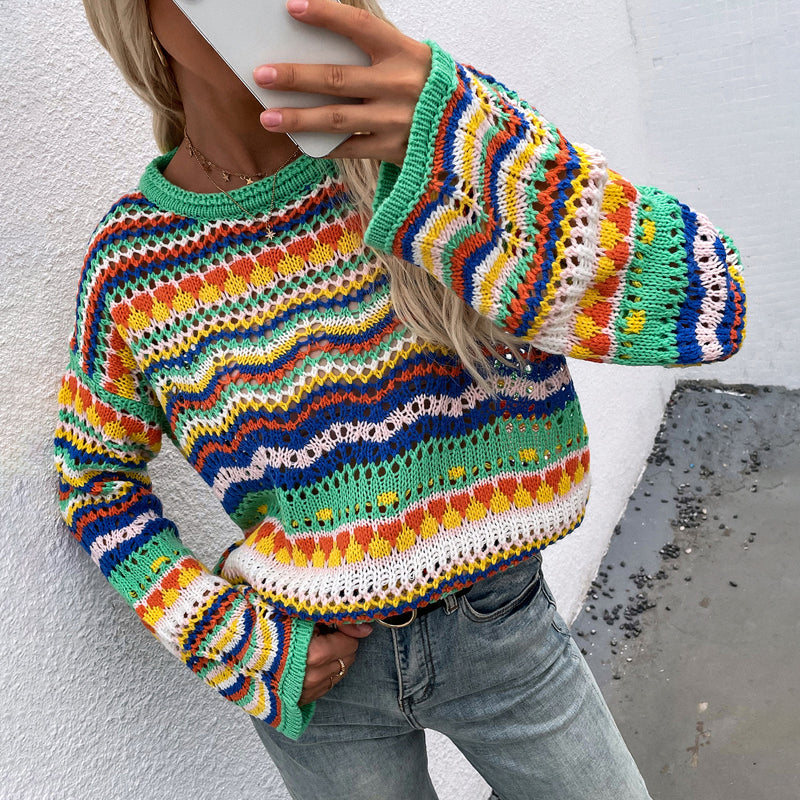 Colourful Striped Knit Sweater