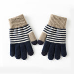 Casual Striped Warm Gloves