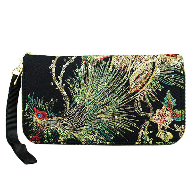 Ethnic Style Peacock Embroidered Bag