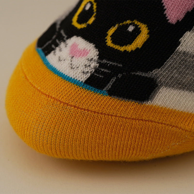 Cartoon Cat Print Socks