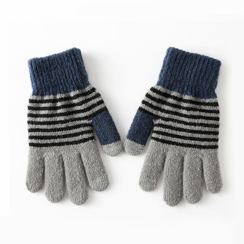 Casual Striped Warm Gloves