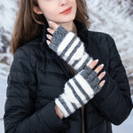 Striped Knitted Gloves