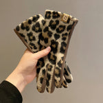 Leopard Print Warm Gloves