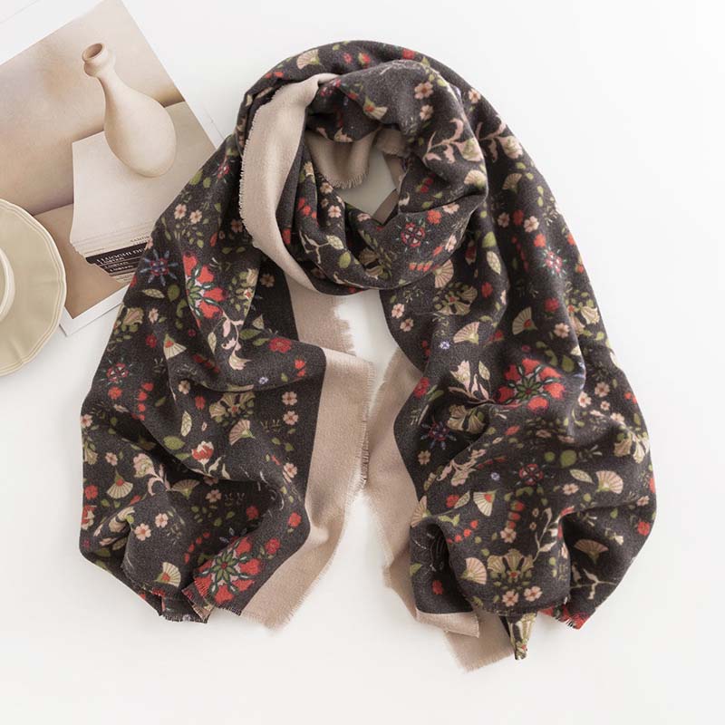 Vintage Floral Print Scarf