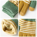 Casual Striped Warm Gloves