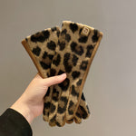 Leopard Print Warm Gloves