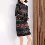 Vintage Ethnic Knitted Dress